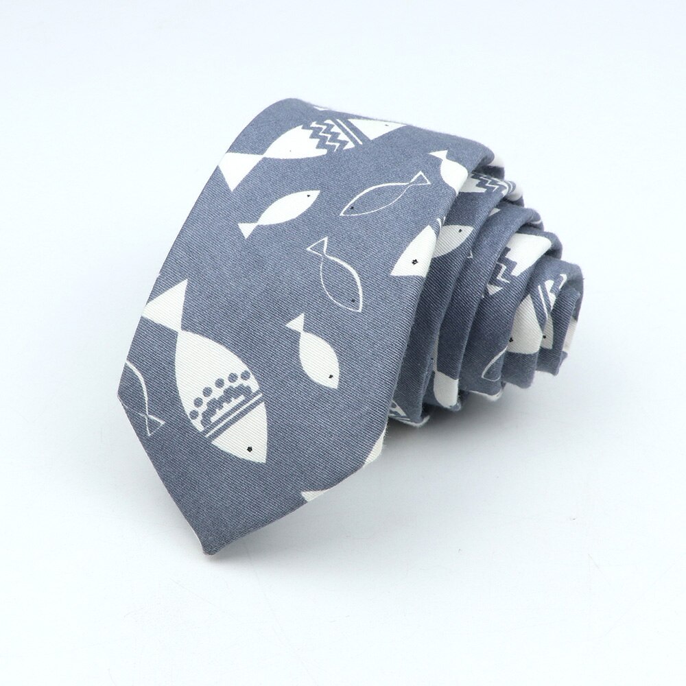 Corbata colorida bonita de dibujos animados para hombres y mujeres, corbata ajustada de algodón con estampado de frutas y animales, corbata estrecha de oso, pato y plátano, divertido: Multicolor