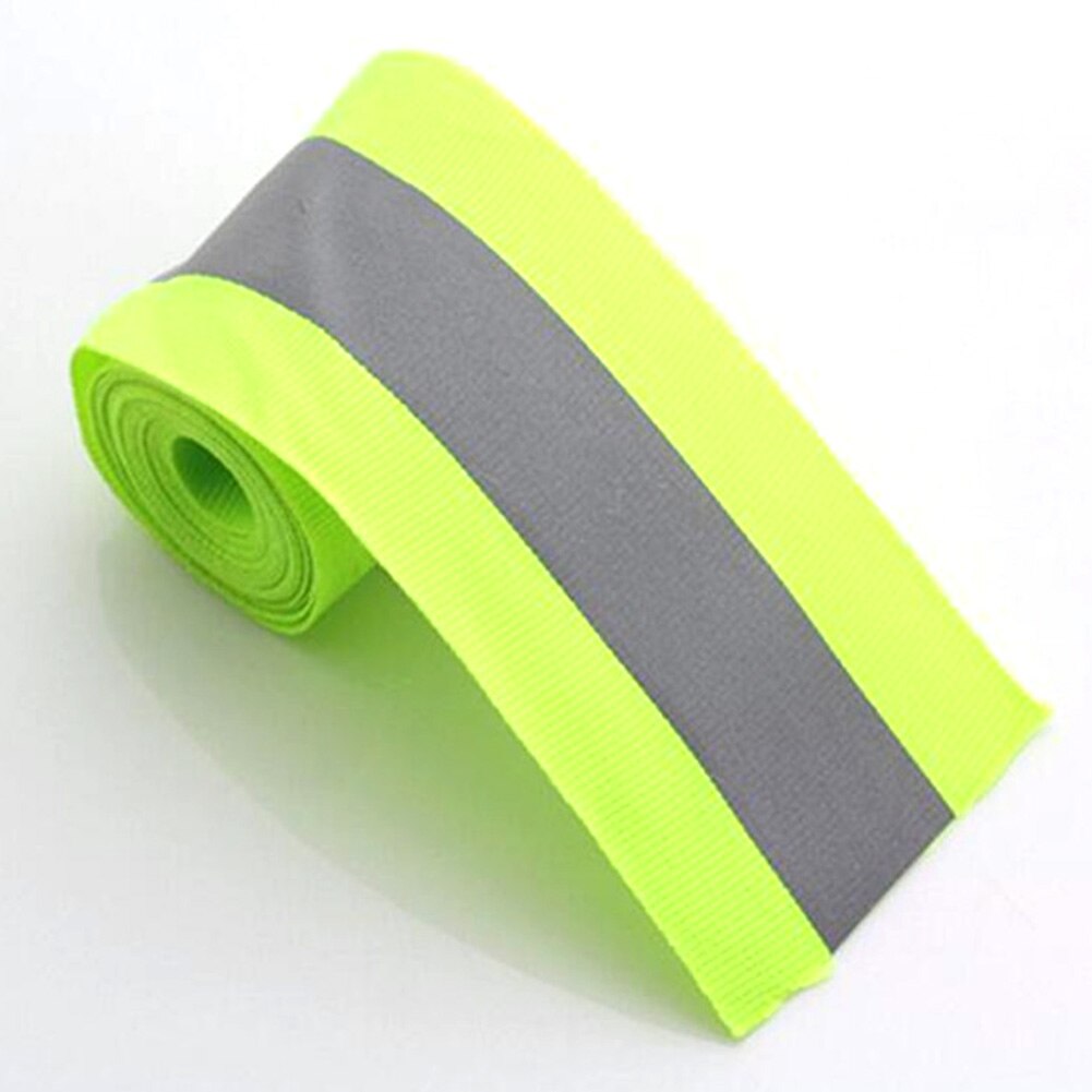 Warning Luggage Ribbon Sewing Reflective Clothes Strip Safety Florescent Tape: Green  
