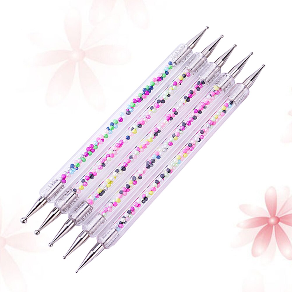 5Pcs Kralen Picker Rhinestone Double-Ended Nail Art Tool Voor Persoonlijk Gebruik Nail Art Nail Salon