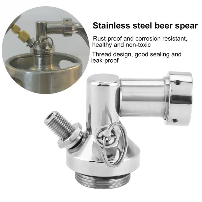 Stainless Steel Mini Keg Tap Dispenser Beer Brewing Spear Quick Fitting Connector For Mini Craft Beer Keg Growler Homebrew Spear