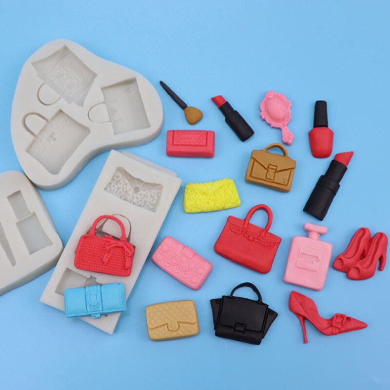 Make-up kwastentas mal fondant taart decoratie gereedschap siliconen mal suikerwerk chocolade bakgereedschap voor taarten gumpaste vorm