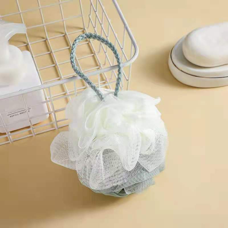 Spugna in schiuma, rete per doccia morbida, sfera in schiuma per il corpo, detergente per la pelle, esfoliante, spazzola per la schiena, accessori per il bagno, 1 pezzo.: leggero blu