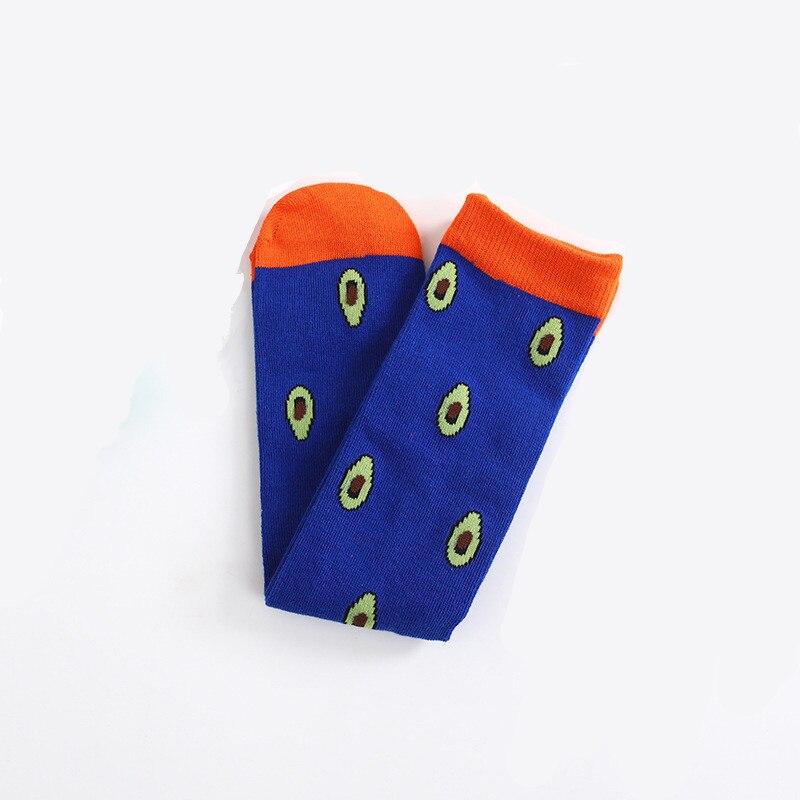 Avocado Girls Knee High Socks for Children Kids Spring Autumn Candy Color Middle Socks Baby Girls Long Socks 2-10Y: Dark Blue