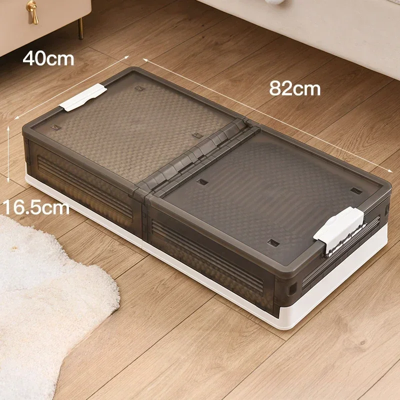 Storage Organizer Underbed Storage Box for Household Use with Wheels ,Flat Organizing Box,Foldable Bed Tail Clothing Storage Box: Pink