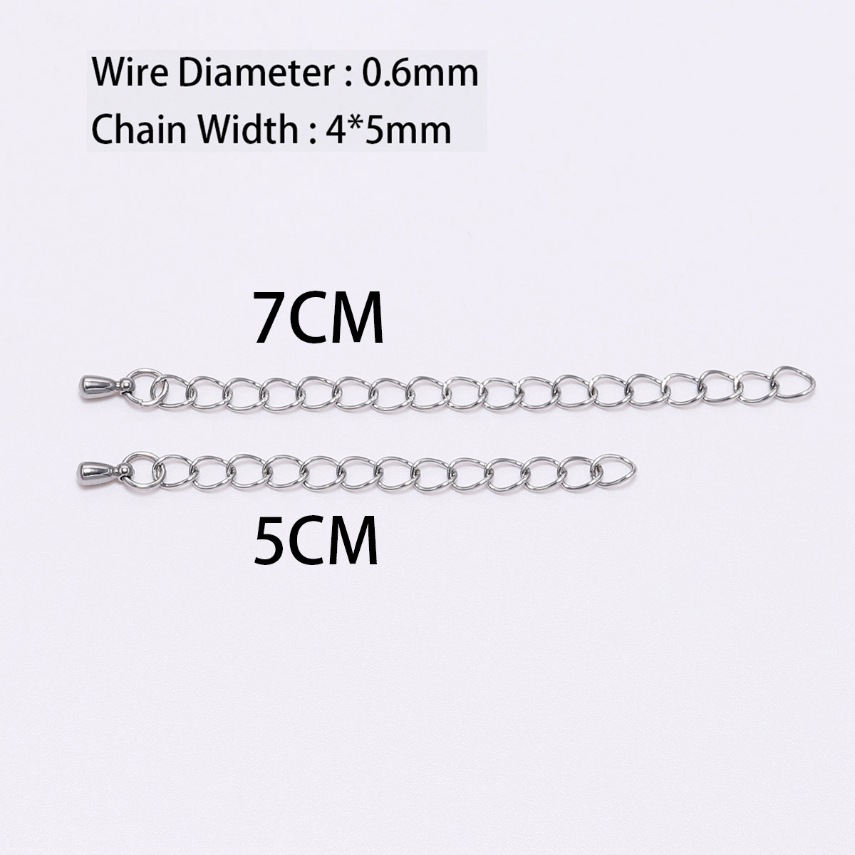 10 Teile/los 50/70mm Edelstahl Erweiterte Verlängerung Ketten Schwanz Verlängerung Kette für DIY Armbinde Schmuck Machen Zubehör