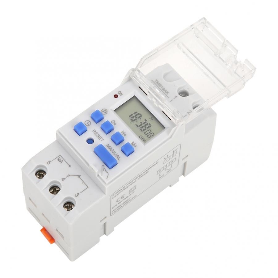 Temporizador 85-265V AC 16AWeekly 12/24hrs Timer Switch LCD On Off Control Programmable Time Relay Temporizador Electrico