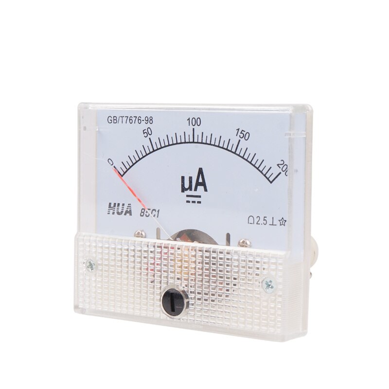 85C1 DC puntero analógico microamperios amperímetro 20uA 30uA 50uA 100uA 200uA 300uA 500uA AMP