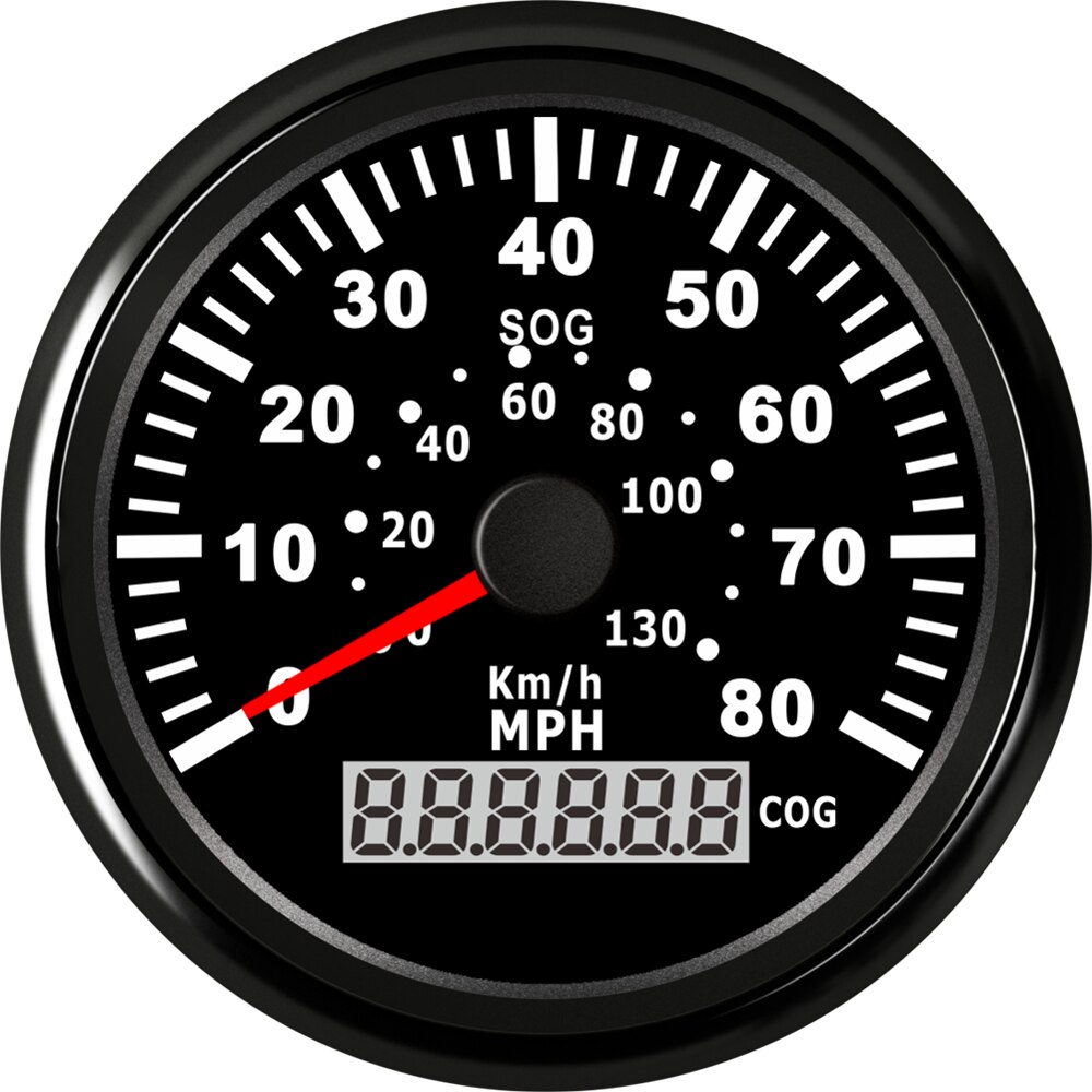 Pack van 1 85mm GPS Snelheidsmeters Modificatie 0-80MPH LCD Speed Mileometers Waterdichte Speed Odograph 0-130 km/h SOG COG voor Auto