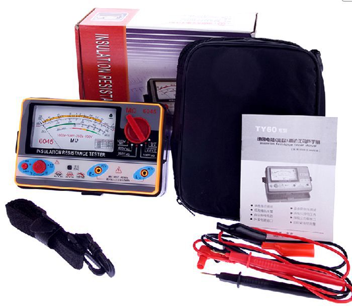 TY6045 (100V-250V-500V-1000V) insulation resistance meter,analog INSULATION TESTER, 0.5-2000M