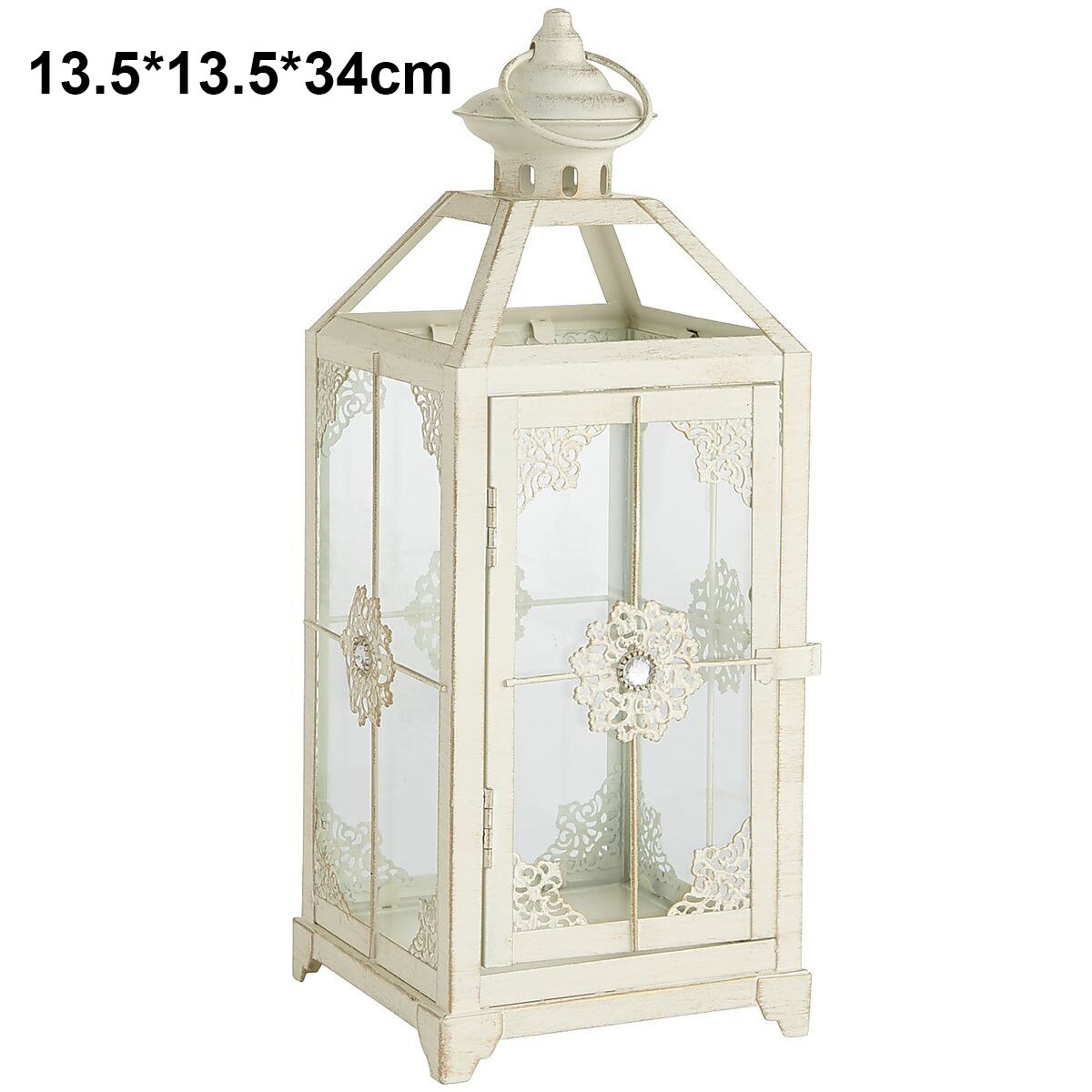 Smeedijzeren glazen retro kaarsenhouder tuin vloer buiten winddichte lamp grote draagbare lamp bruiloft lamp decoratie ornamenten: 8