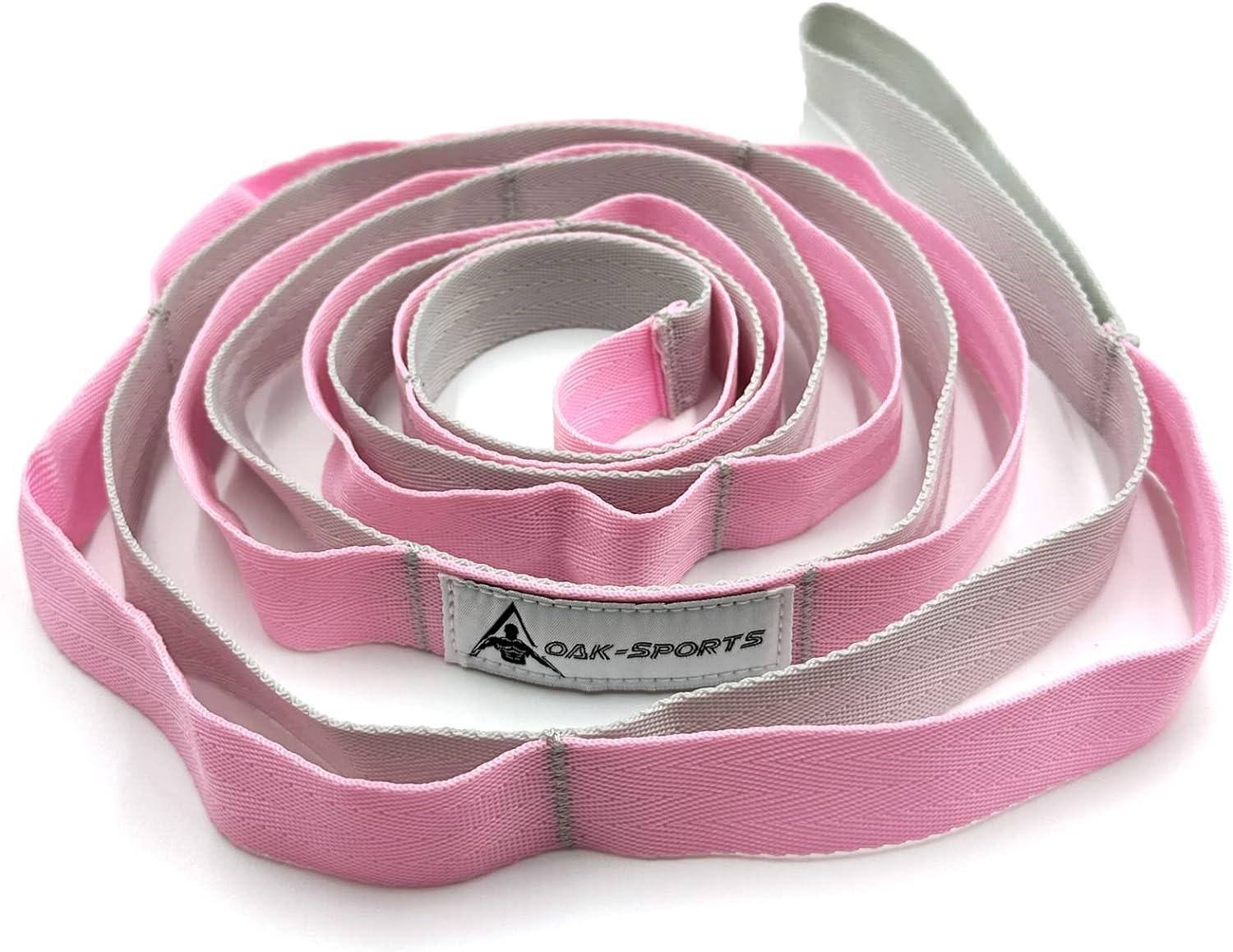 Correa de estiramiento Correa de yoga con bucles, correas elásticas para fisioterapia, correa de ejercicio no elástica para Pilates, danza: Rosa