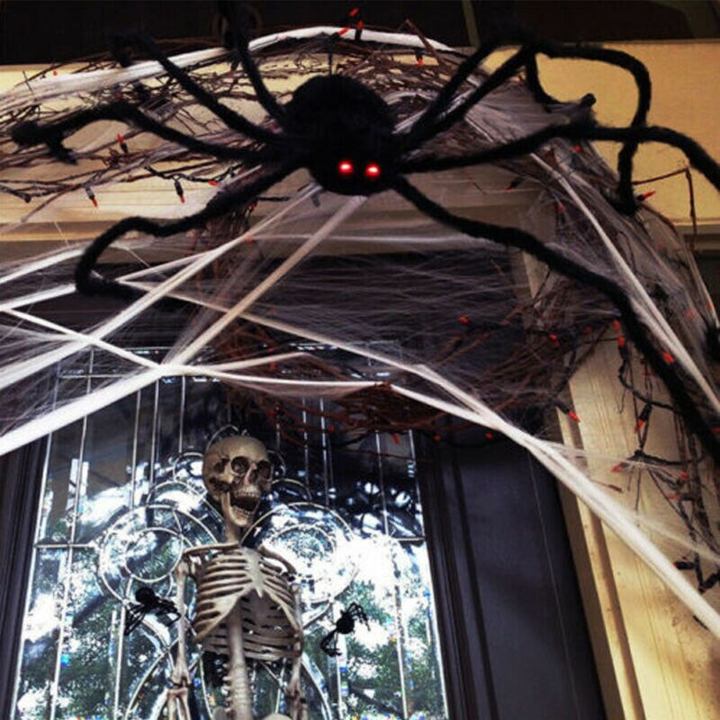 Araña, decoración de Halloween, Casa Encantada, accesorio de interior, exterior, negro, gigante, EE. UU.