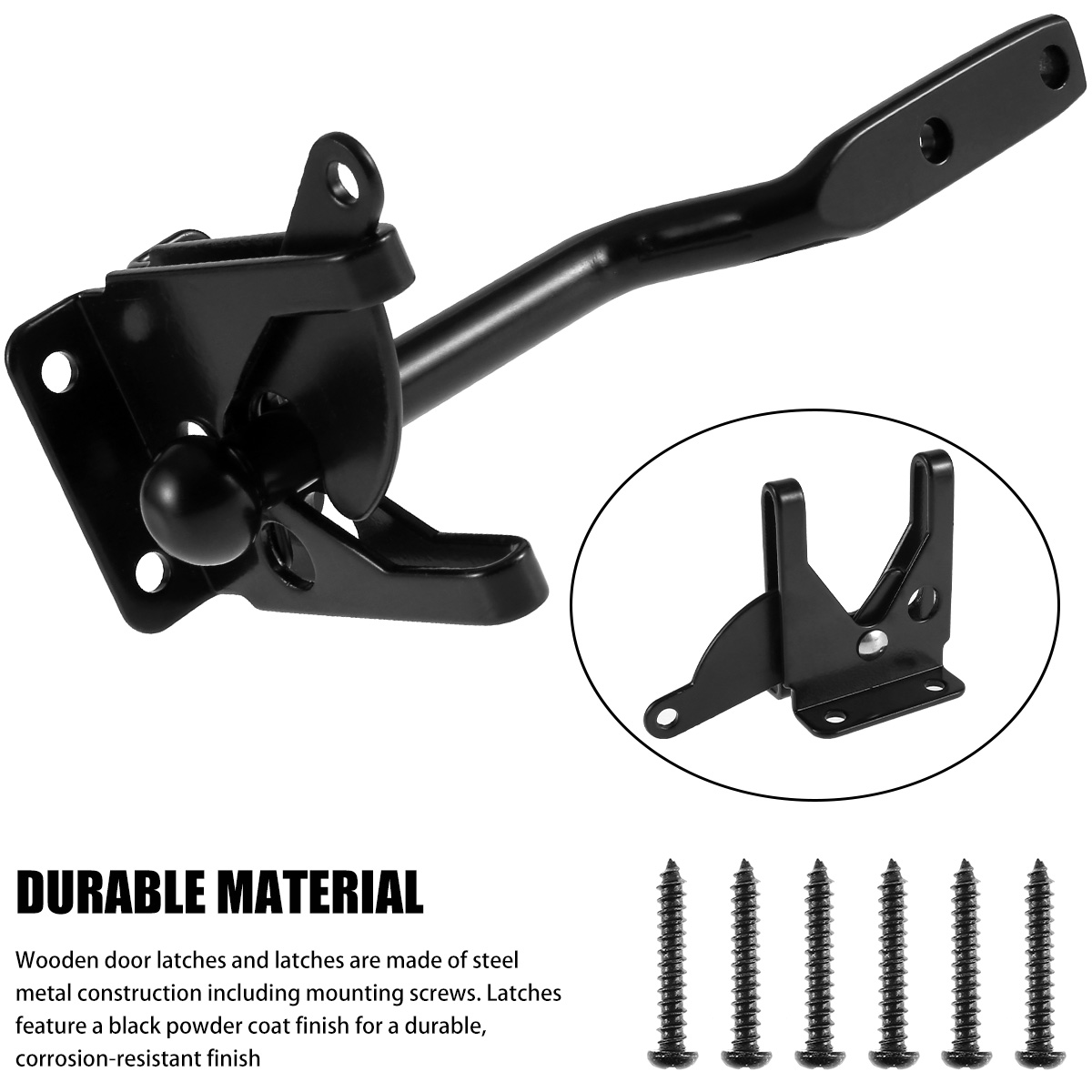 poortgrendel Zelfsluitend Zwaar uitgevoerd poort Vangstbestendig veiligheidsdeurslot Automatische hendel Deurgrendel met schroeven