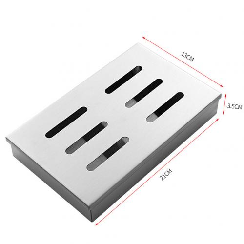 Stainless Steel Outdoor Barbecue Meat Grilling Wood Chips Smoker Box Container: Default Title