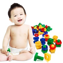 40Pcs/Set 3D Colorful Screw Nuts Bolts Building Puzzle Game Intelligent Kids Toy Model Assembling Early education toys