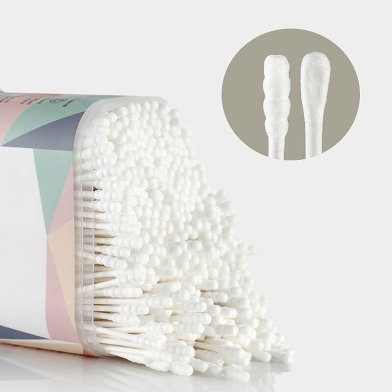 400 Pcs Papier Stok Dubbele Schroef Wattenstaafje Baby Veiligheid Wattenstaafjes Baby Schoon Oren Gezondheid Tampons Fijne