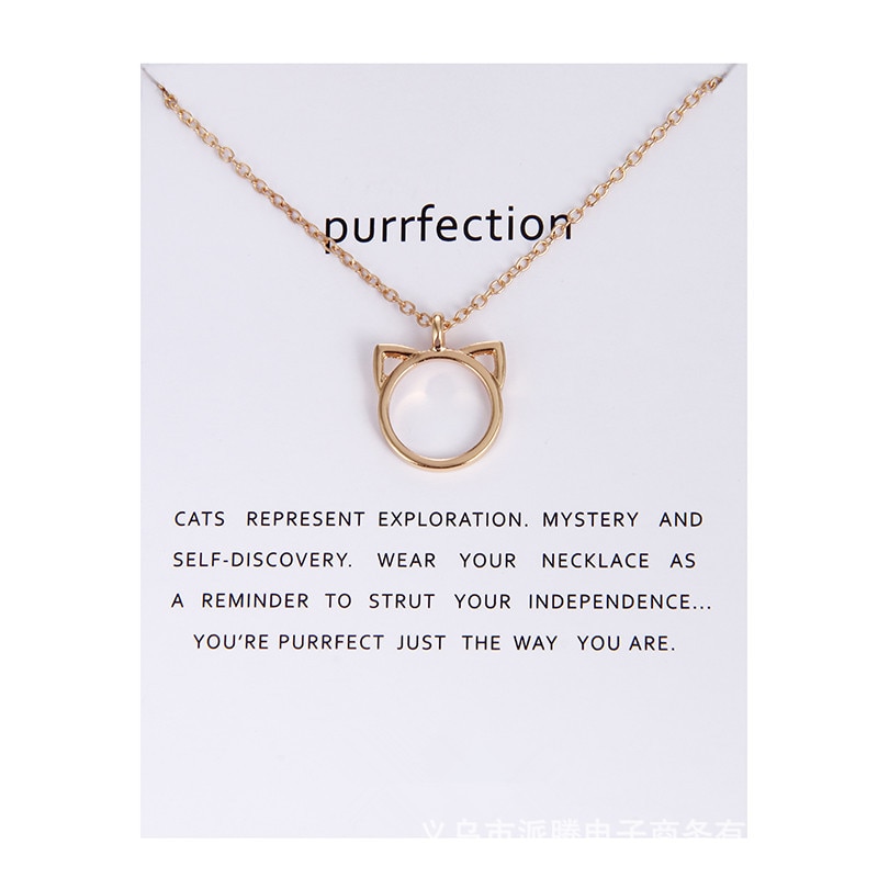 Jewelry Purrfection cat ear alloy pendant short necklace Women