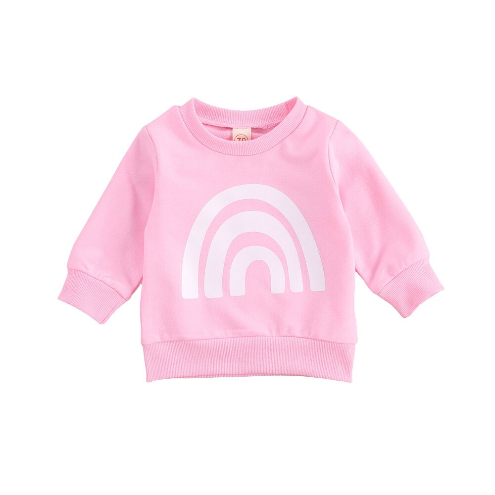 Infant Kids Baby Meisjes Jongens Regenboog Hoodies Tops Lange Mouw Trui Lente Herfst Outfits 0-3Years: B / 24M
