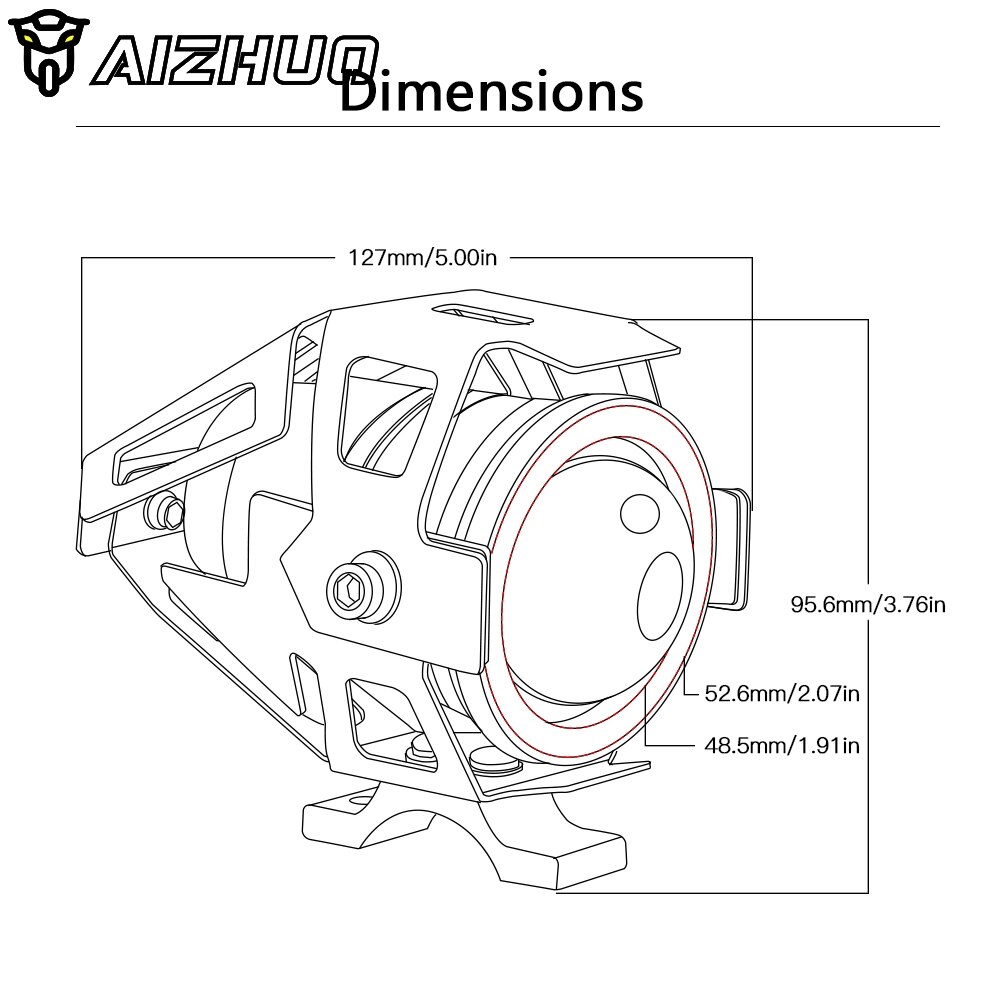 Phares de moto U5 feu antibrouillard | Pour SUZUKI SV650 SV1000 Drz400 SV650 V-Strom 650XT GSXR1300 Hayabusa