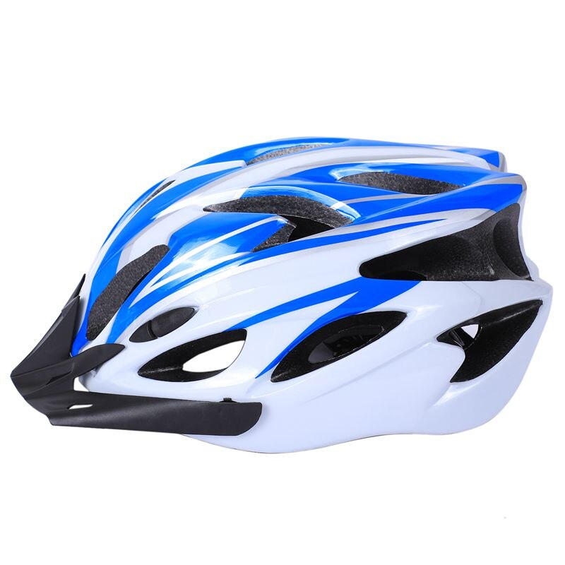 Bicycle Helmet Bike MTB Cycling Adult Adjustable Unisex Safety Helmet(Blue + white)