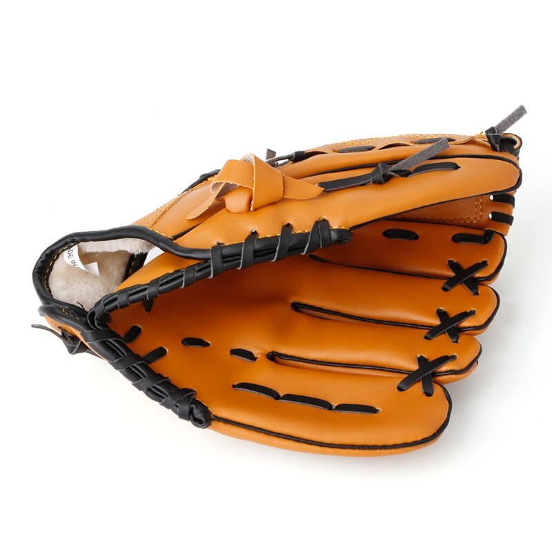 Outdoor Sports Brown Practice Left Hand Baseball Glove Softball Equipment Size 10.5 for Adult Man Woman Training Glove