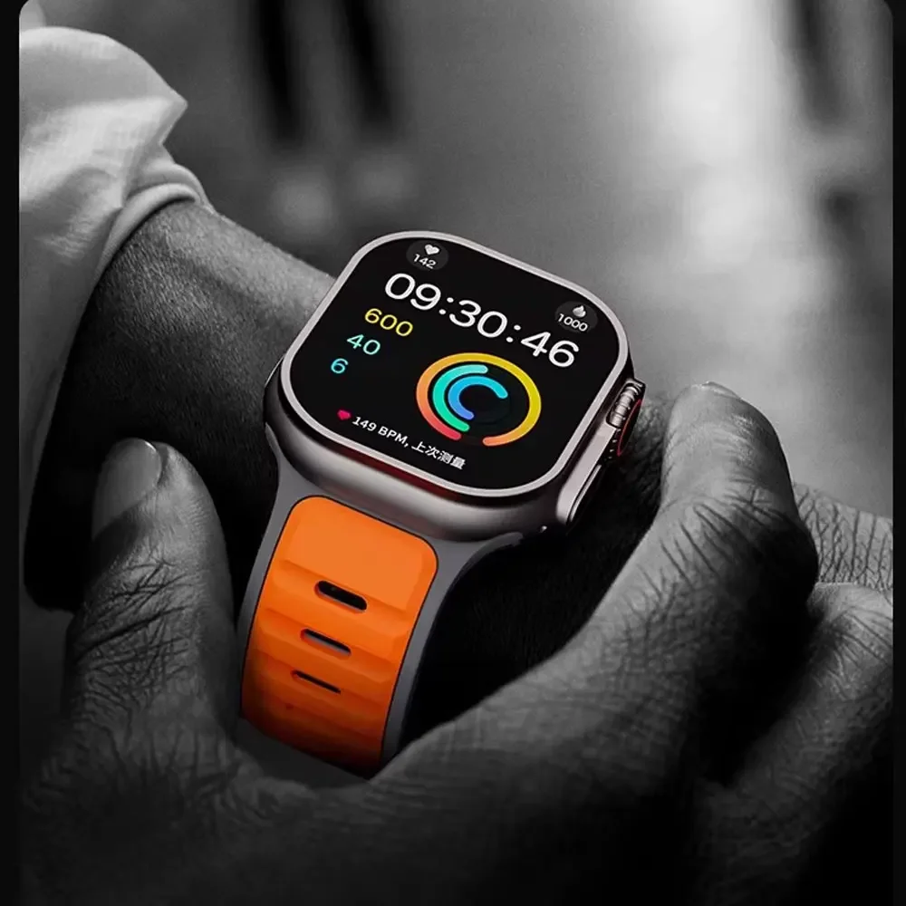 Silicone Strap for Apple watch ultra2 band 49mm Series 10 46mm correa Sport bracelet iwatch 9 8 7 6 5 SE 42-45mm 44mm