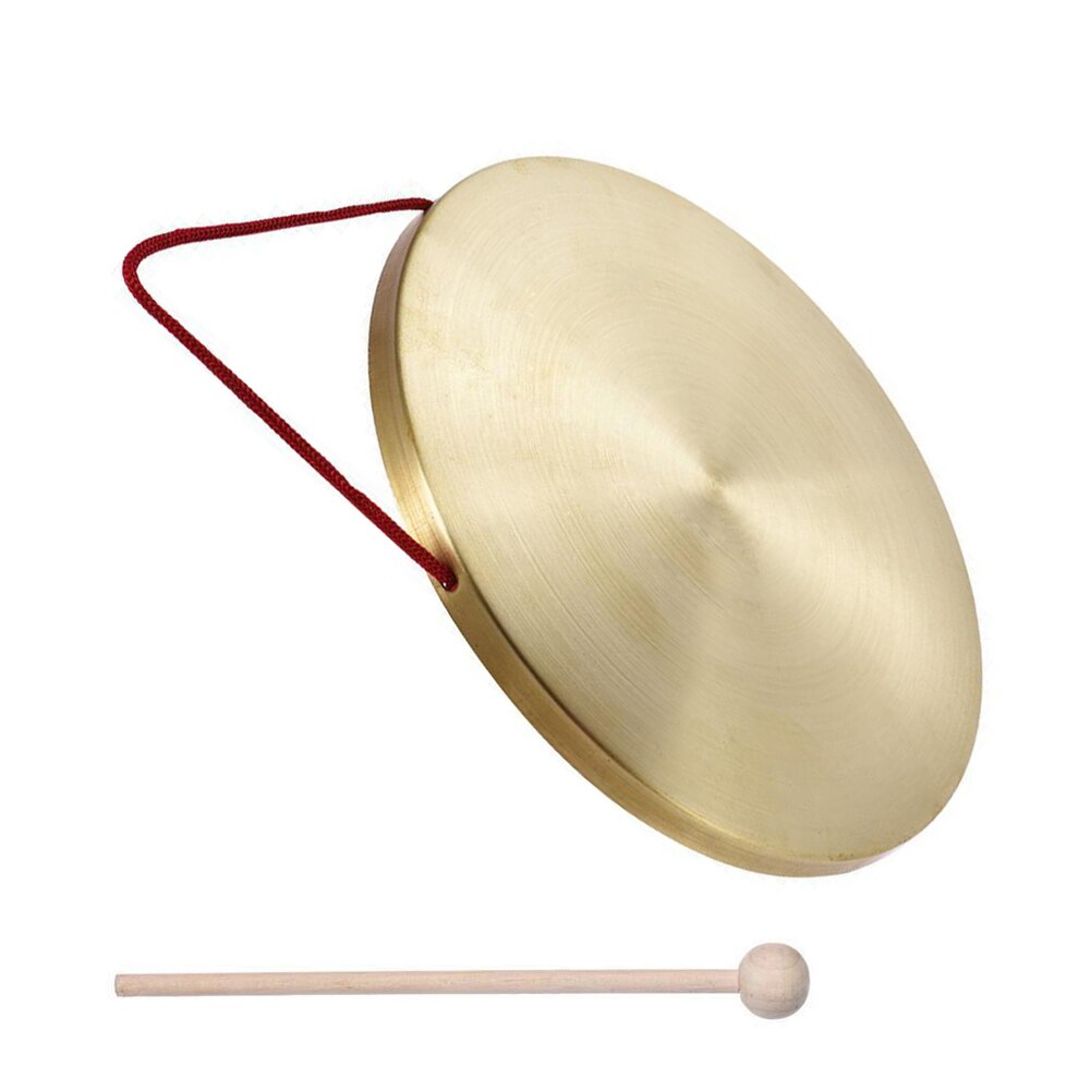 15cm Hand Gong Toy Brass Copper Chapel Opera Percussion with Round Play Hammer