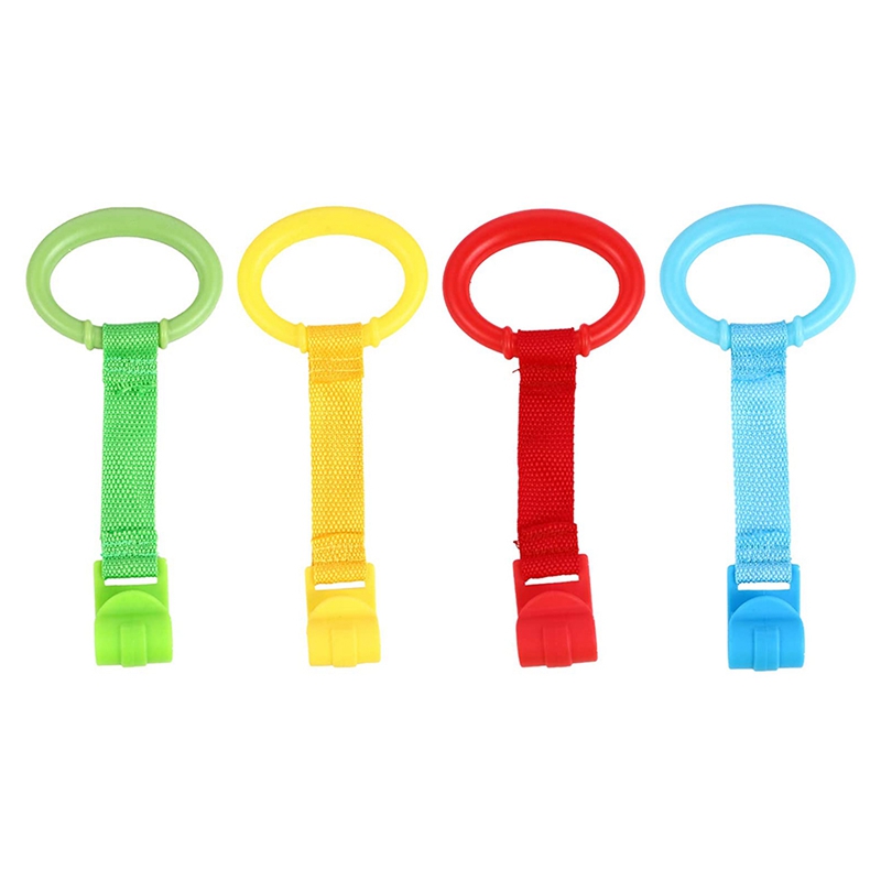 Barra de tracción para bebé, asistente de seguridad para caminar, Anillo de pie para bebé, gancho para cuna: 4PCS