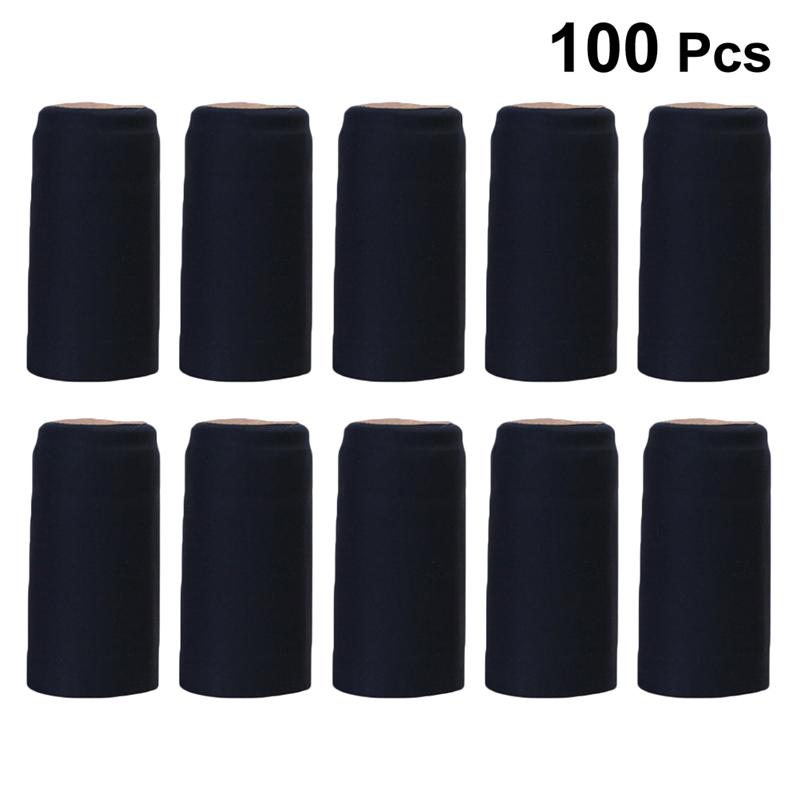 100 Uds. Cápsulas termorretráctiles para botellas de vino, tapón de plástico termorretráctil para vino tinto, accesorio para vino con película termoretráctil