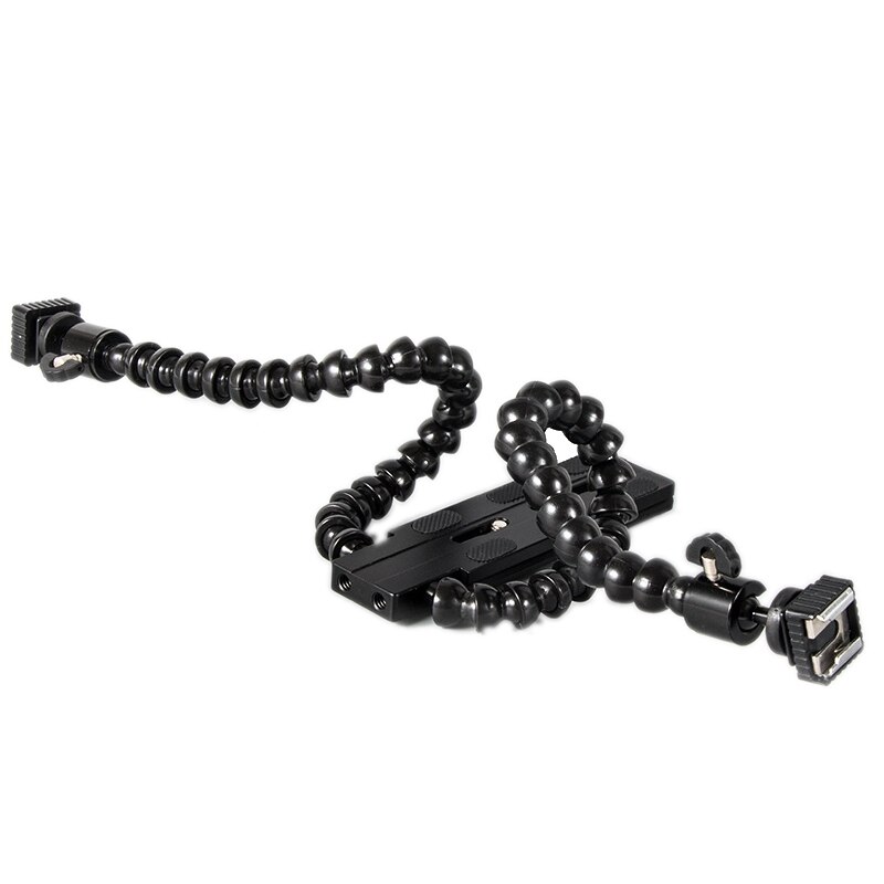 Brazo mágico Flexible doble brazo Flash de zapata titular de soporte titular de montaje para Canon, Nikon, Pentax, Macro disparo. Accesorios de la cámara