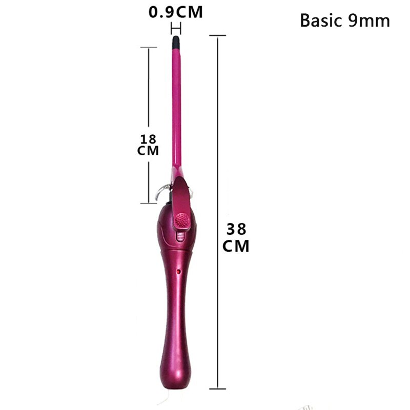 Rizador de 9/13/16mm, rizador de pelo, rizadora varita, herramientas de peinado: Basic 9mm