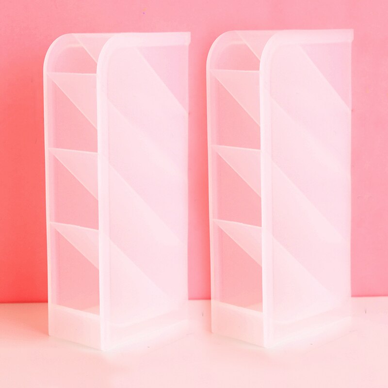 Soporte para bolígrafos transparente de gran capacidad, Caja de almacenaje para maquillaje, decoración, escritorio: Blanco