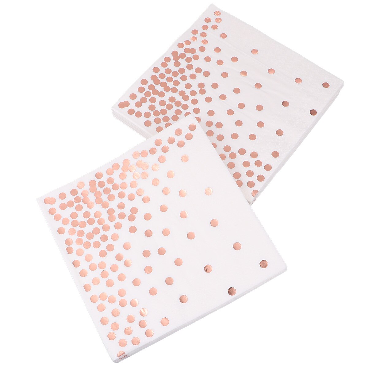 50 pcs Printed Decorative Polka-dot Party Supplies for Restaurant: Rose Gold