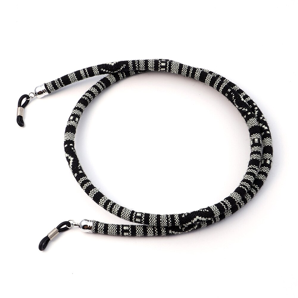 Eyeglass Sunglasses Cotton Neck String Cord Retainer Strap Eyewear Lanyard Holder High-End Ethnic Rope Glasses Chain: Black