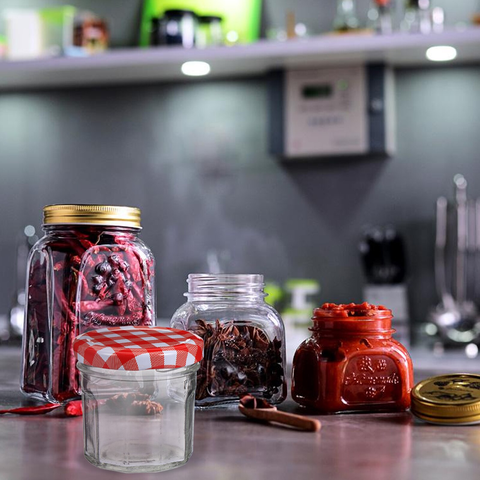 Tarros de vidrio transparente para guardar miel, envases sellados con tapa para almacenamiento de cocina, 12 Uds.
