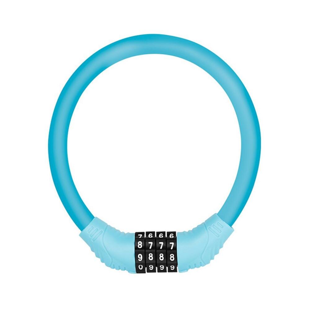 Anti Theft Portable Mountain Bike Password Lock Fixed Cycle Ring Lock Safe Effective Bicycle Anti Theft Lock: blue