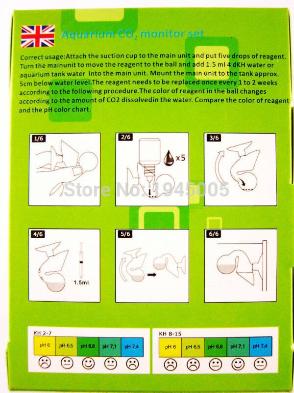 Contrôleur de gouttes de CO2 pour Aquarium, testeur de PH, Kit de contrôle à Long terme de 5.5cm, diffuseur en direct,