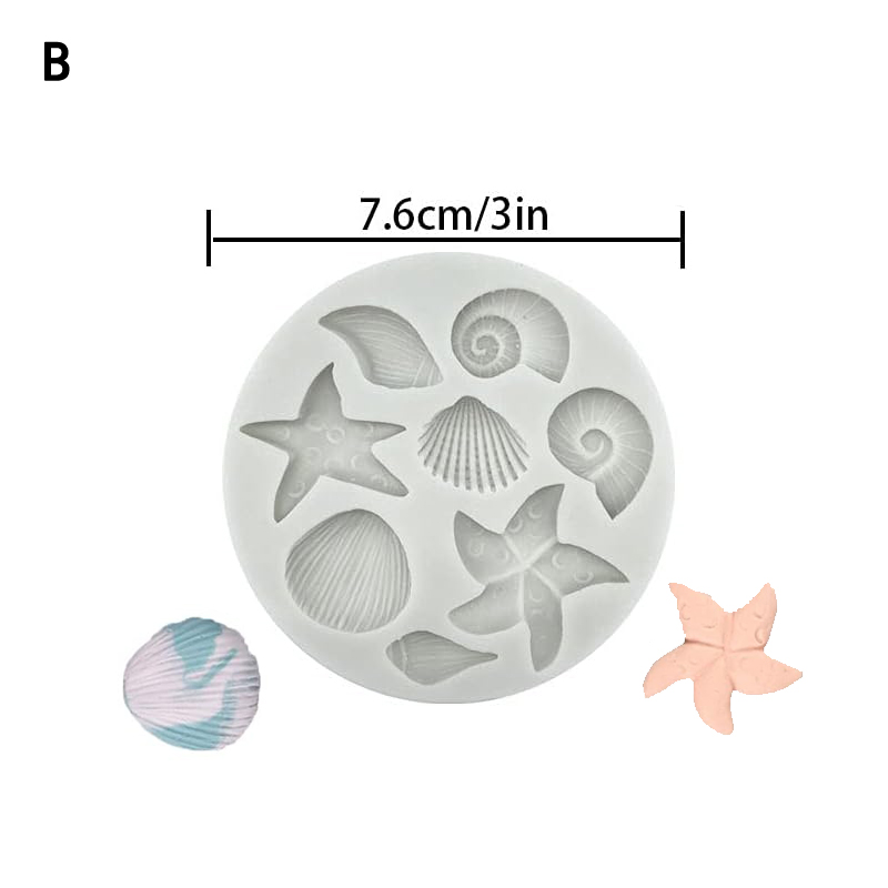 Silikonform Marine Thema Muschel Kuchen Dekorieren Werkzeuge Schokolade Muschel Butterform Seestern Tonne Fondant Basteln Backen: Schokolade