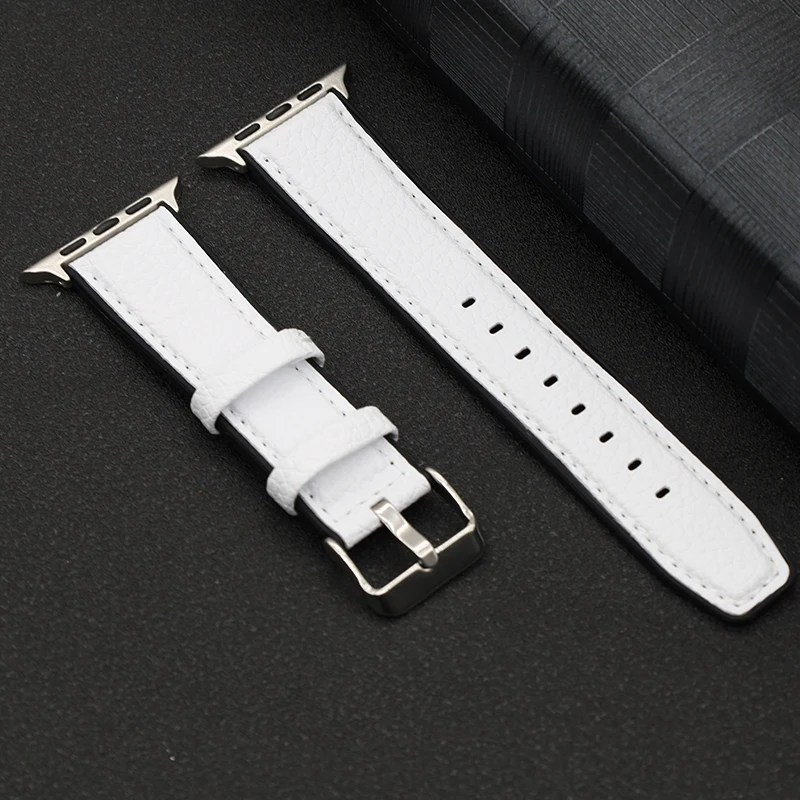 Pu Lederen Band Voor Apple Watch Band 38Mm 40Mm 41Mm Polsband 42/44/45/49Mm Ultra Voor Iwatch Serie 10 9 8 7 6 Se 5 4 42Mm 46Mm: Blue pink / 12mm