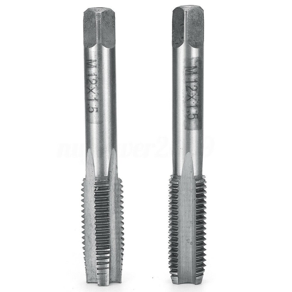 1 Pair HSS Thread Hand Taps Straight Fluted Fine Thread Metric Tap Die Set Hand Threading Tool M12 M14 M16 M18 M20 Household
