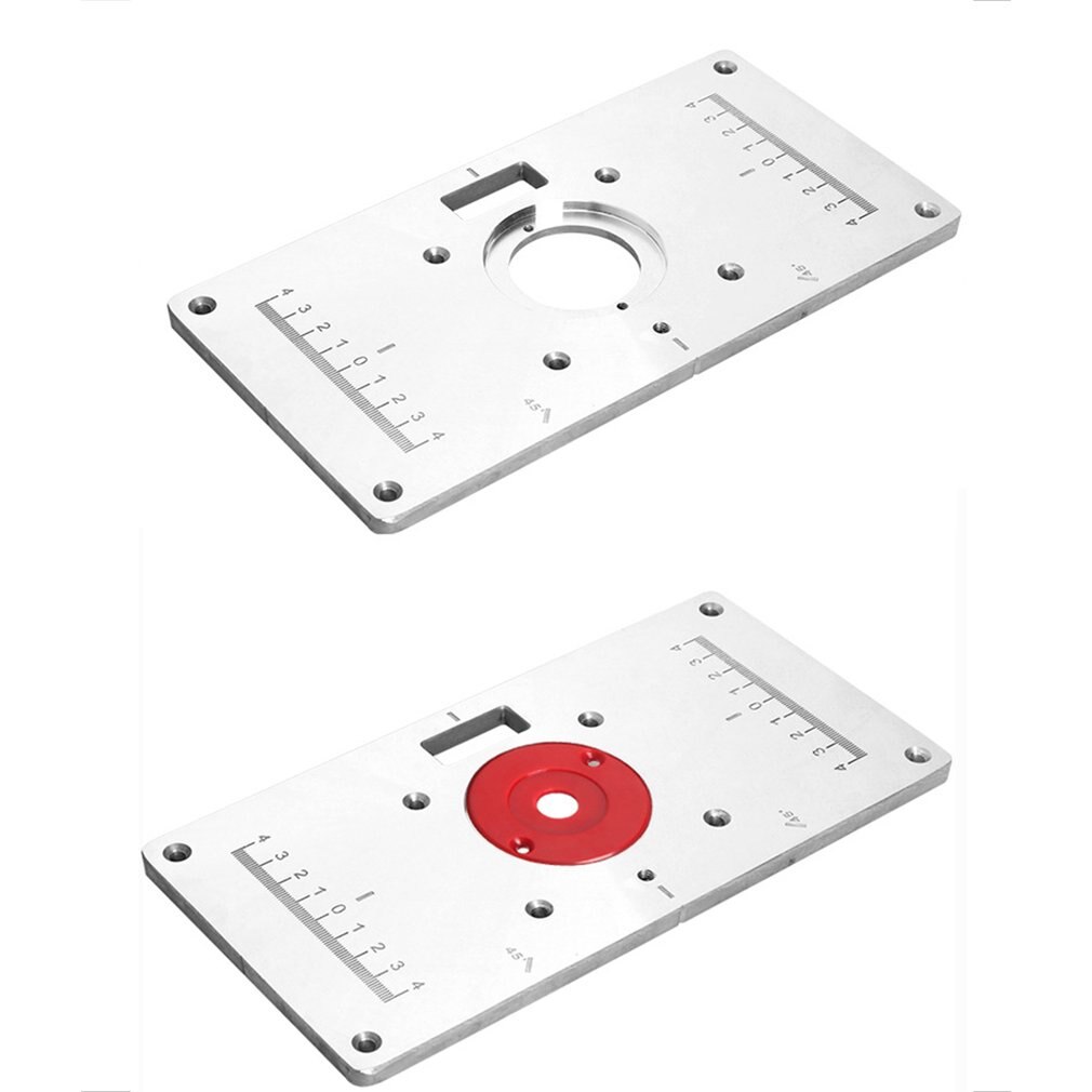 Aluminium Router Table Insert Plate Wood Router Trimmer Models Engraving Machine with 4 Rings for Woodworking Benches