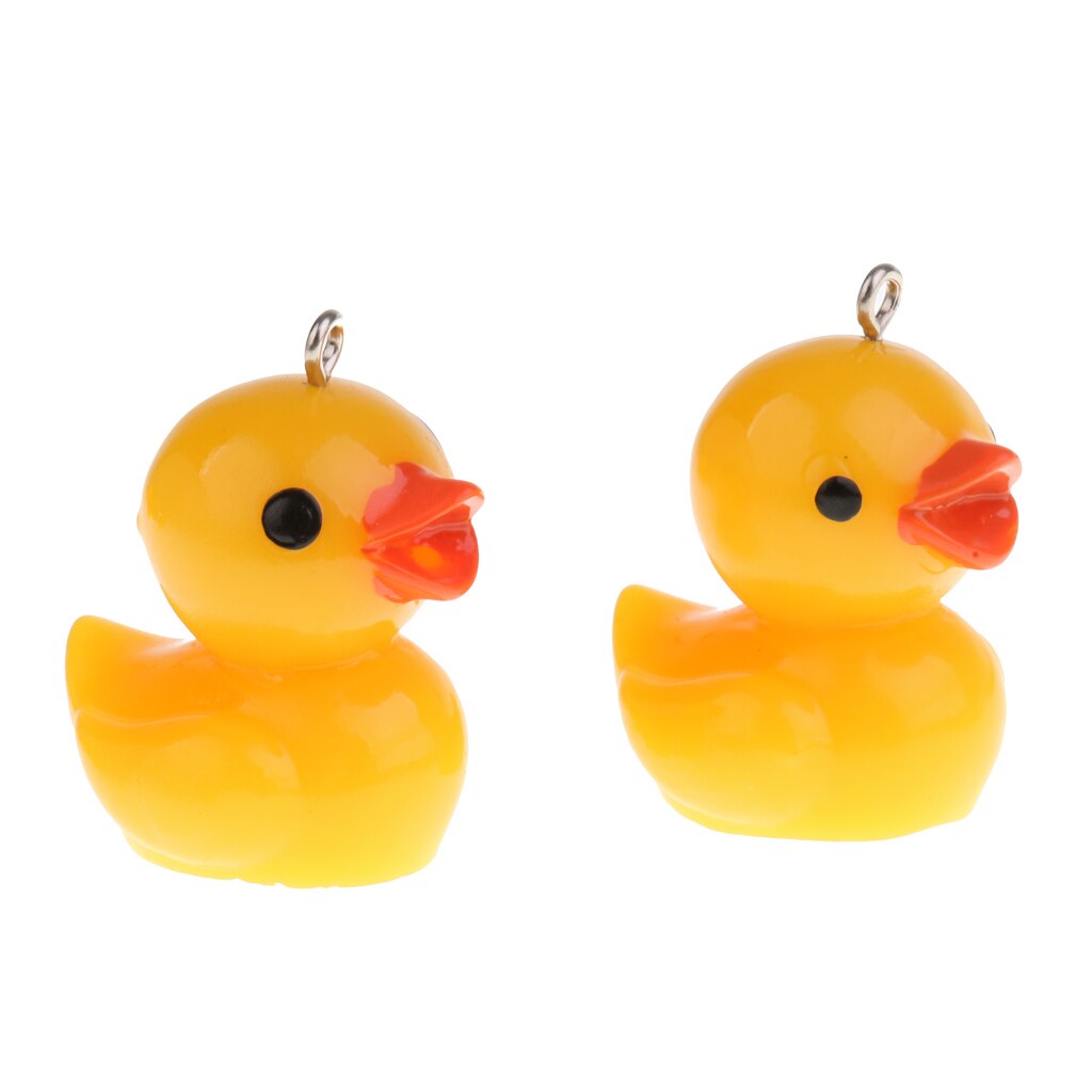 12 Stuks Leuke Gele Eend Model Dierfiguren Sleutelhanger Opknoping Hanger Ornament Diy Maken Accessoires