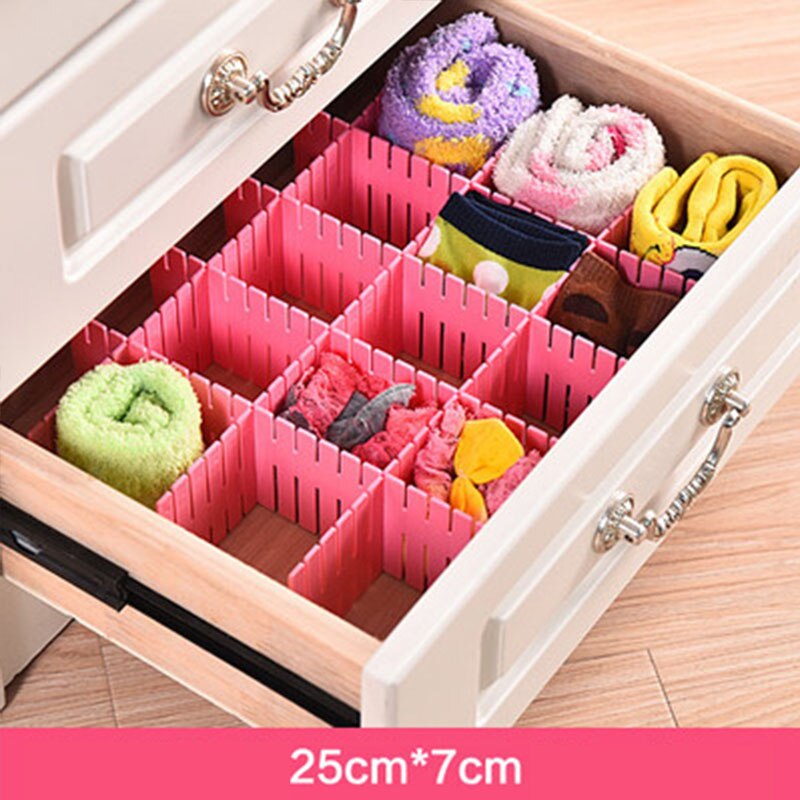 Diy Drawer Storage Rack Detachable Free Combination Partition Desk Organizer Desktop Accessories Household Items: Short section pink