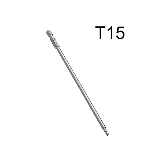 1pc magnetisk torx skruetrækker bit 150mm lange  t8 t10 t15 t20 t25 t27 t30 t40 håndværktøj skruetrækkere møtrik: T15