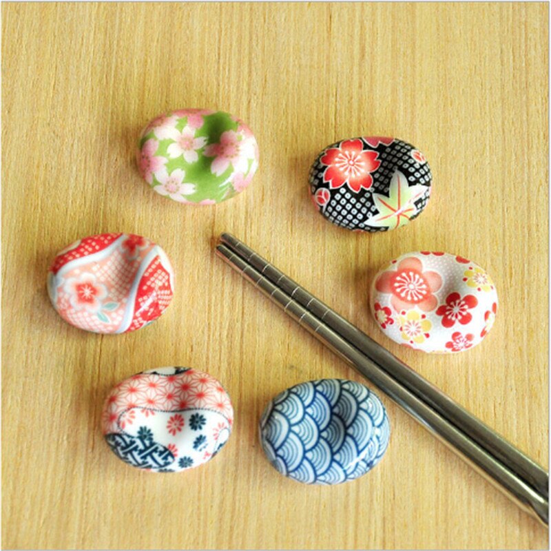 1pc 6 stilarter søde japanske keramiske dekorative spisepinde holder rack ske gaffel resten køkkenredskaber bordservice