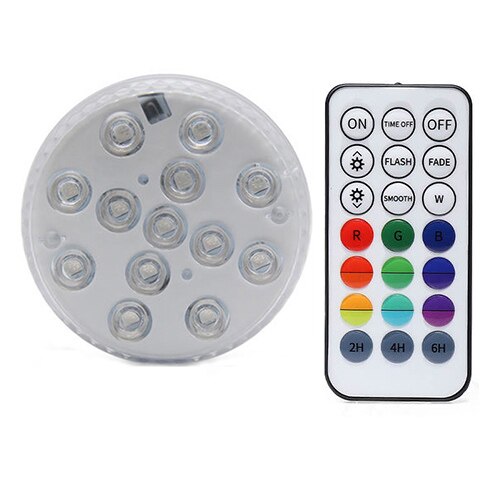 13 Led Rgb Submersible Licht Rf Afstandsbediening 16 Kleuren Onderwater Verlichting Zwembad Decoratieve Verlichting Met Magneet & Zuig cup: 1 Controller 1 Lamp