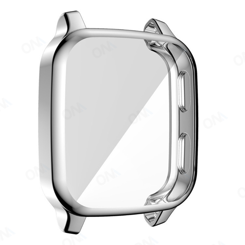Beschermhoes Voor Garmin Venu Sq Case Full Screen Protector Shell Bumper Cases Voor Garmin Horloge Venu Sq Muziek Accessoires: Silver