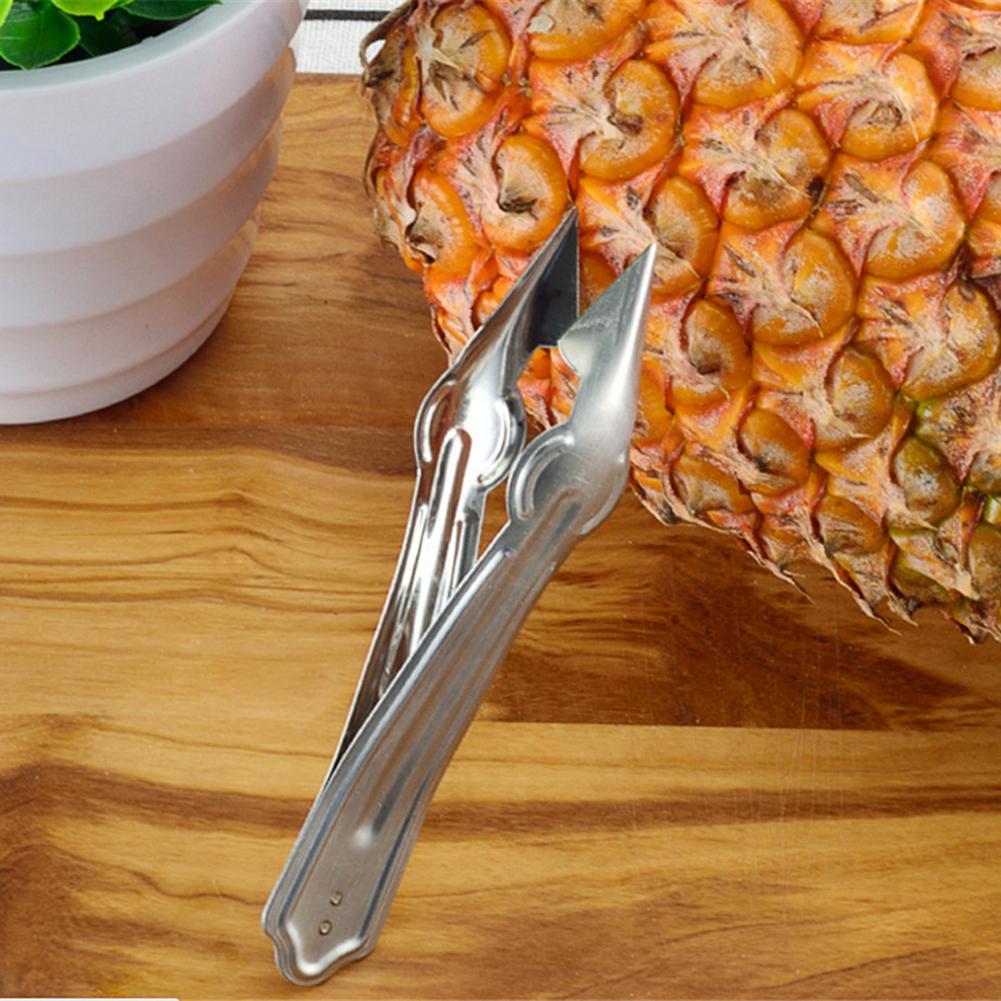 1 st rostfritt stål ananas tomat stjälk frukt blad remover pryl köksredskap jordgubbsskalmaskin skivare