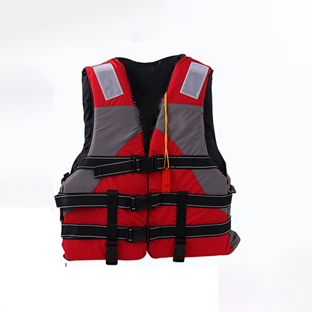 Outdoor rafting life jacket for children and adult swimming snorkeling wear fishing suit drifting swimming life jacket: Red / 85-100kg 2XL