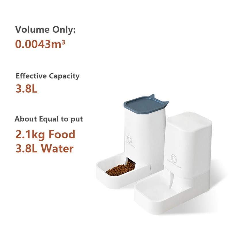 Distributeur d'eau en plastique pour animaux de compagnie, fontaine de sécurité, bol d'alimentation pour chien et chat, 2.1kg/3,8 l, fournitures pour animaux de compagnie